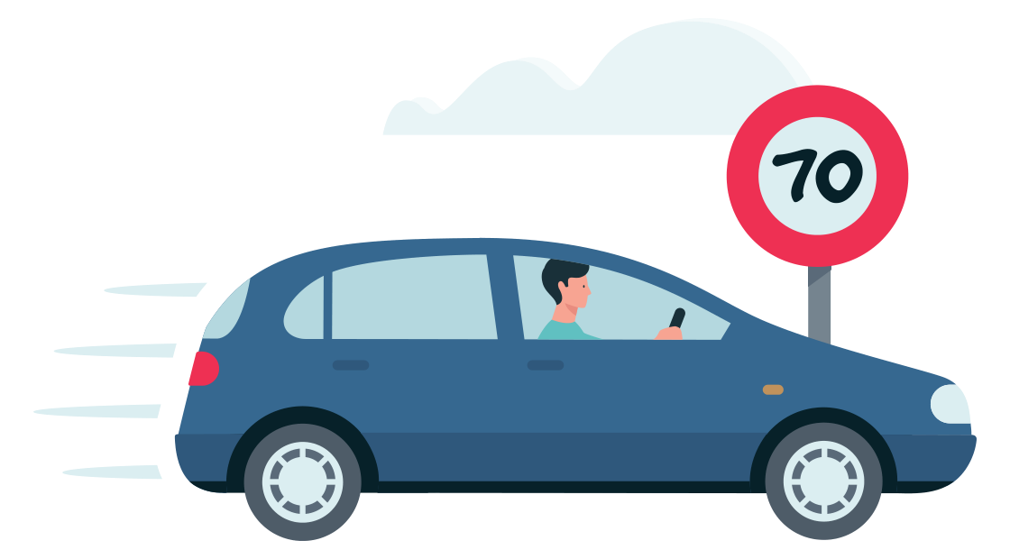 Een man zit in een auto achter het stuur